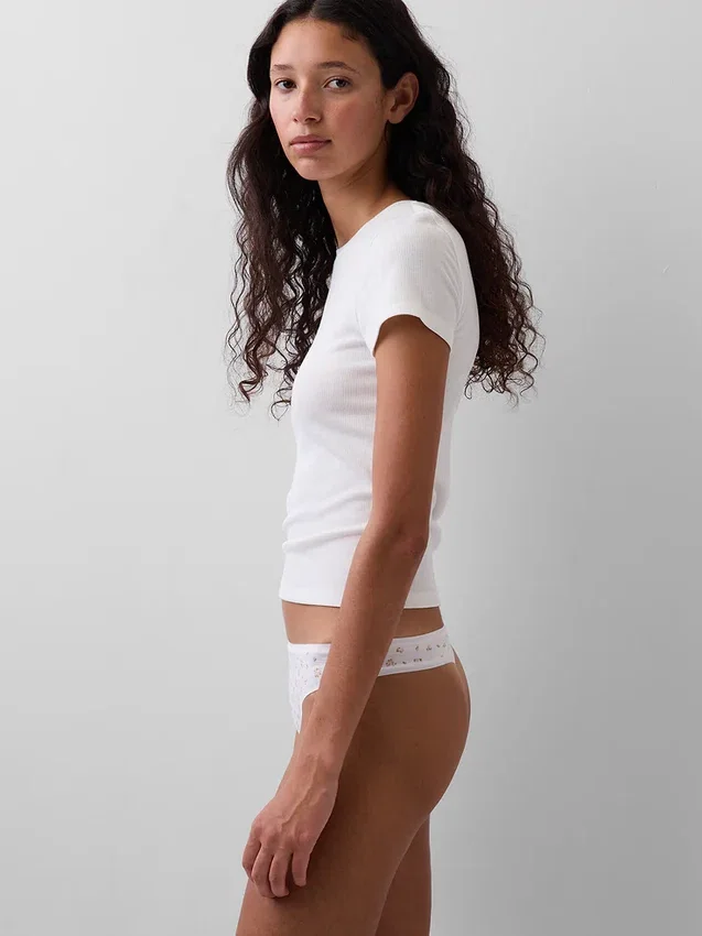 Tanga in cotone elasticizzato biologico