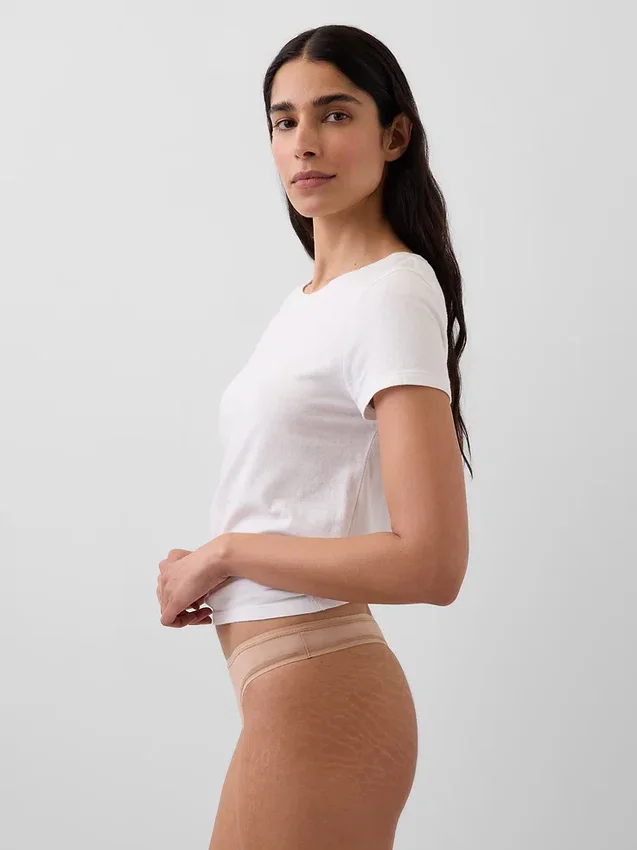 Tanga in cotone elasticizzato biologico