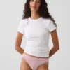 Tanga in morbidissimo cotone biologico elasticizzato con bordi in pizzo