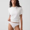 Tanga in morbidissimo cotone biologico elasticizzato con bordi in pizzo