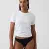 Tanga in morbidissimo cotone biologico elasticizzato con bordi in pizzo