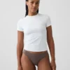 Tanga in morbidissimo cotone biologico elasticizzato con bordi in pizzo