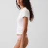 Tanga in morbidissimo cotone biologico elasticizzato con bordi in pizzo