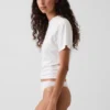 Tanga in morbidissimo cotone biologico elasticizzato con bordi in pizzo