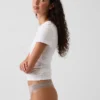 Tanga in morbidissimo cotone biologico elasticizzato con bordi in pizzo