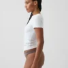 Tanga in morbidissimo cotone biologico elasticizzato con bordi in pizzo