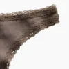 Tanga in morbidissimo cotone biologico elasticizzato con bordi in pizzo