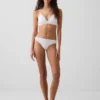 Tanga in morbidissimo cotone biologico elasticizzato con bordi in pizzo