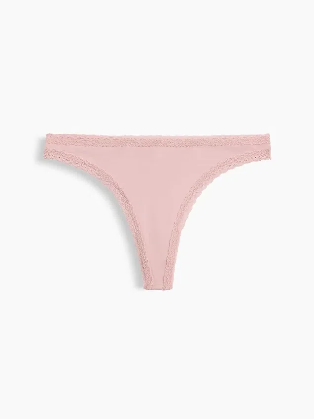 Tanga in morbidissimo cotone biologico elasticizzato con bordi in pizzo