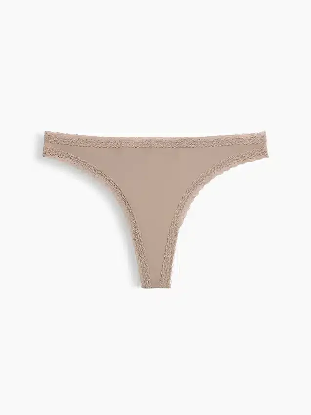 Tanga in morbidissimo cotone biologico elasticizzato con bordi in pizzo