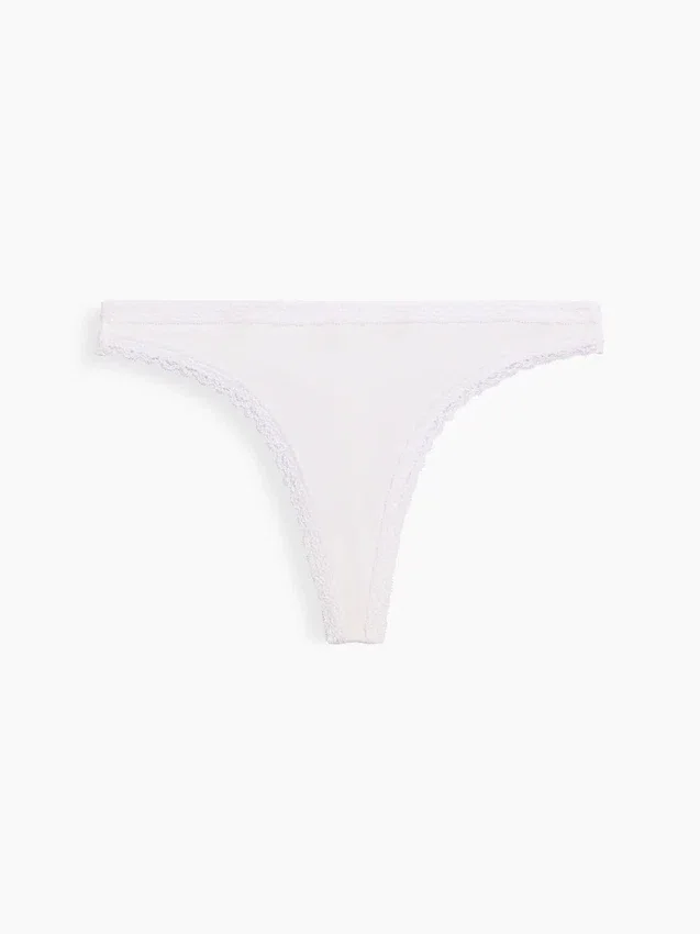 Tanga in morbidissimo cotone biologico elasticizzato con bordi in pizzo