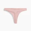 Tanga in morbidissimo cotone biologico elasticizzato con bordi in pizzo