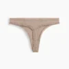 Tanga in morbidissimo cotone biologico elasticizzato con bordi in pizzo