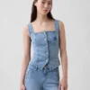 Top a corsetto in denim