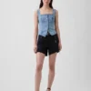 Top a corsetto in denim