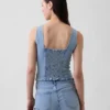 Top a corsetto in denim