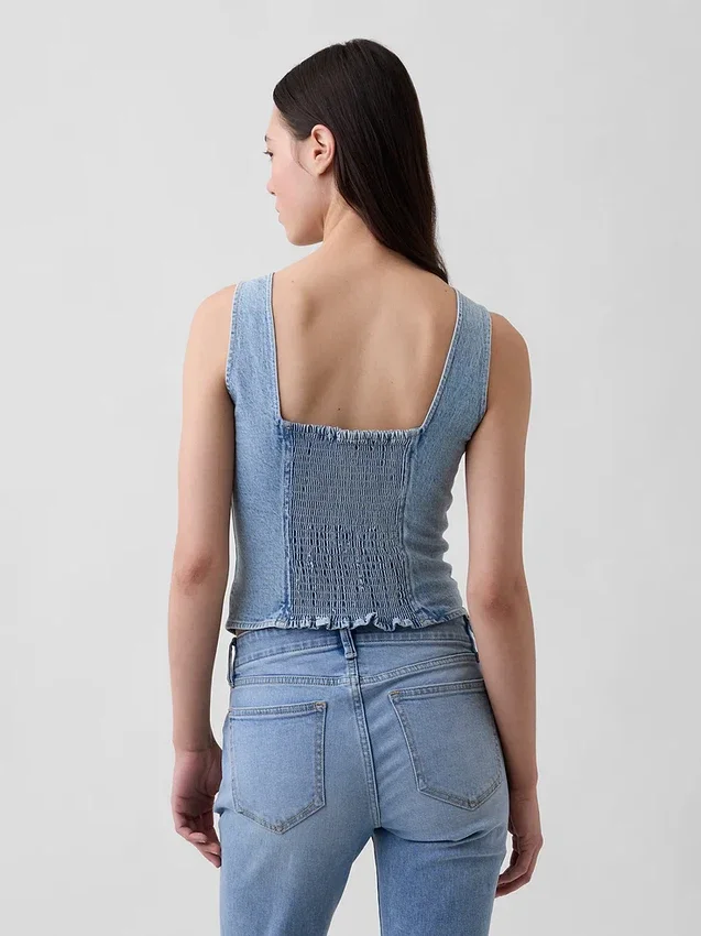 Top a corsetto in denim