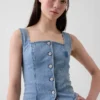 Top a corsetto in denim