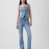 Top a corsetto in denim