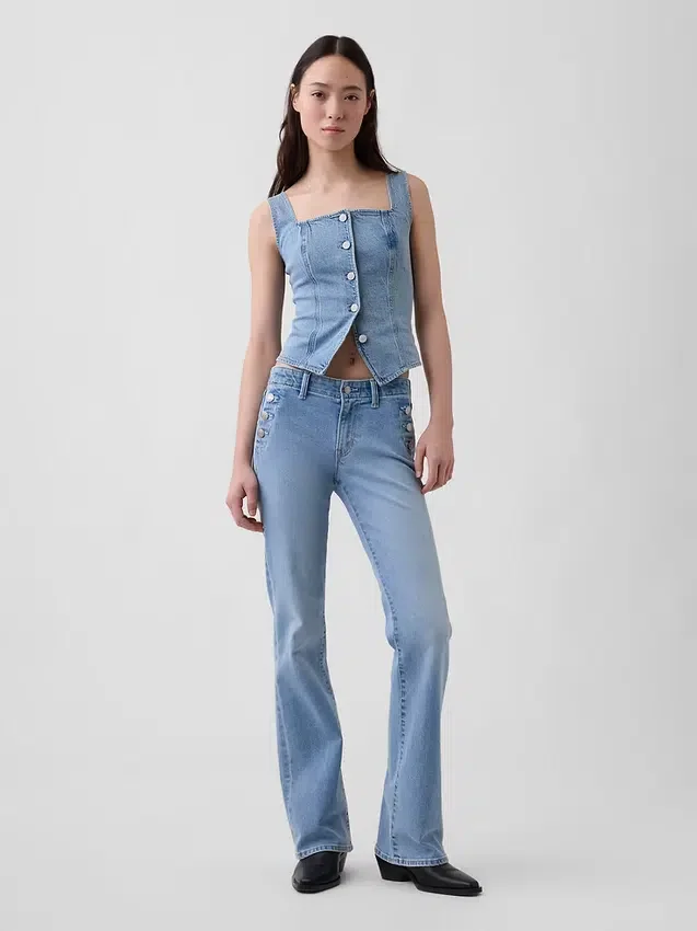 Top a corsetto in denim