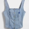 Top a corsetto in denim