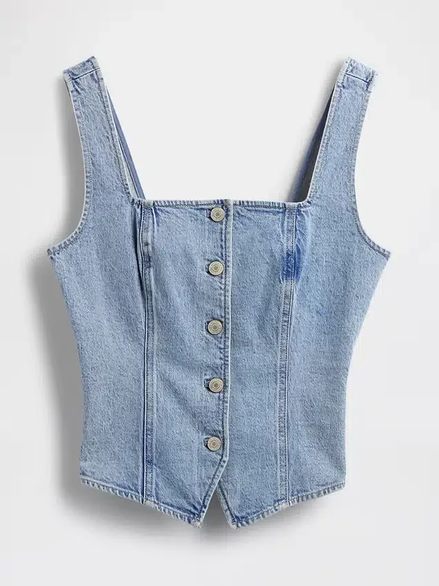 Top a corsetto in denim