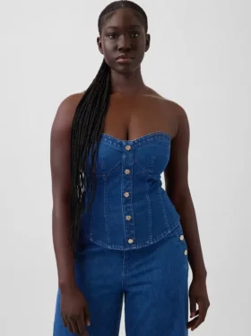 Top a corsetto in denim GAP × Hfr di Atelier Ndigo