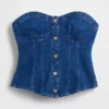 Top a corsetto in denim GAP × Hfr di Atelier Ndigo