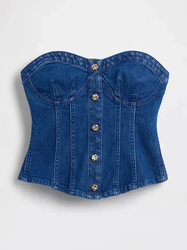 Top a corsetto in denim GAP × Hfr di Atelier Ndigo