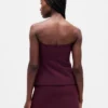Top a corsetto senza spalline in tessuto bistretch