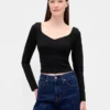 Top a cuore in maglia doppia