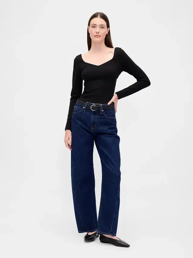 Top a cuore in maglia doppia