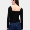 Top a cuore in maglia doppia