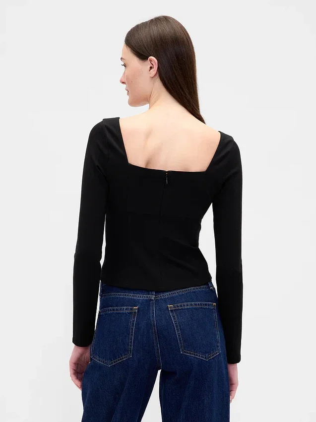 Top a cuore in maglia doppia