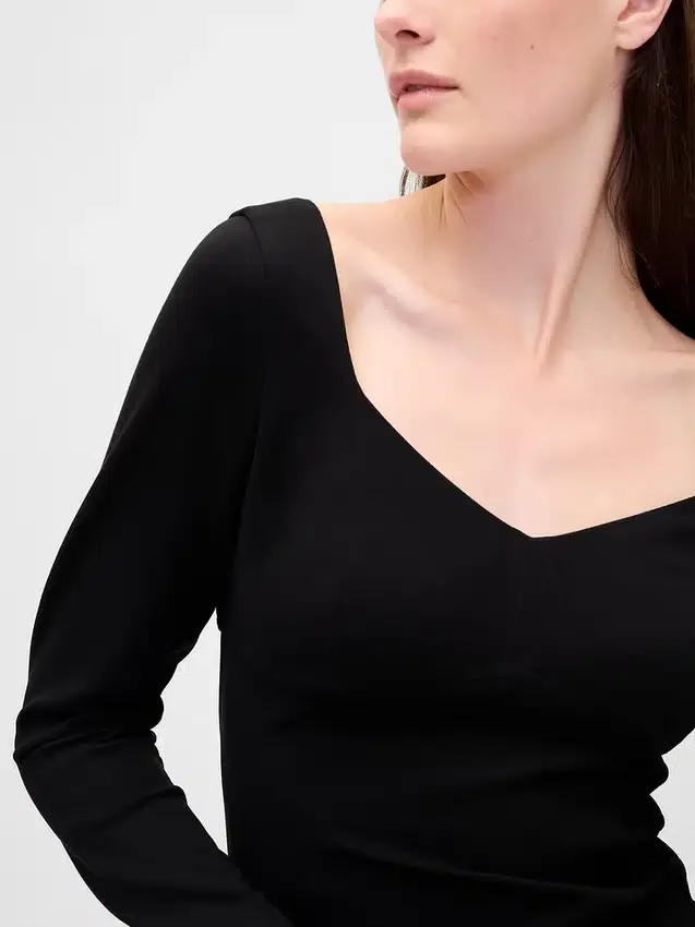 Top a cuore in maglia doppia