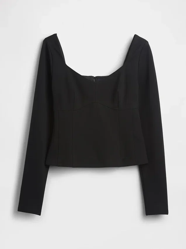 Top a cuore in maglia doppia