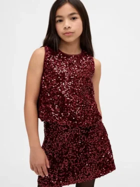 Top a palloncino con paillettes per bambini