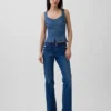 Top aderente in denim con peplo