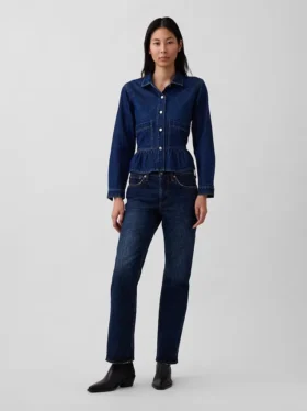 Jeans dritti dal taglio rilassato a vita media