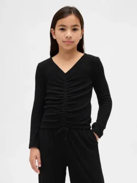 Top arricciato a costine Softspun per bambini