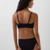 Top bikini a scollo rotondo a costine
