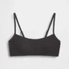 Top bikini a scollo rotondo a costine
