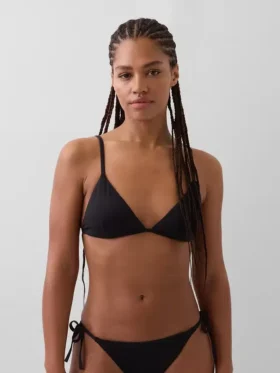 Top bikini a triangolo con lacci
