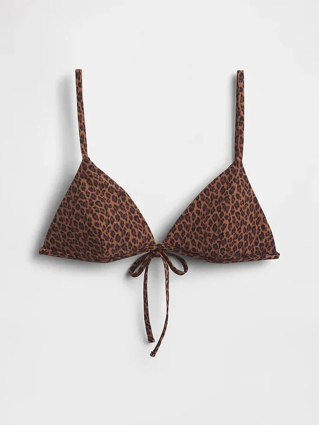 Top bikini a triangolo con lacci