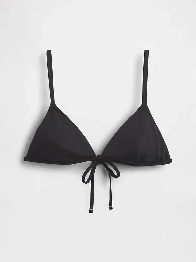 Top bikini a triangolo con lacci