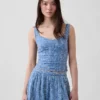 Top bustier corto con occhielli