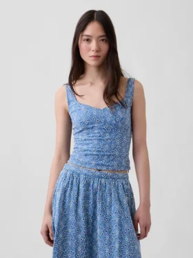 Top bustier corto con occhielli
