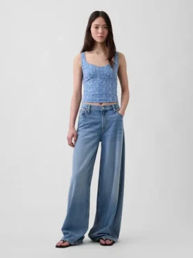 Top bustier corto con occhielli