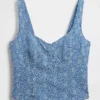 Top bustier corto con occhielli