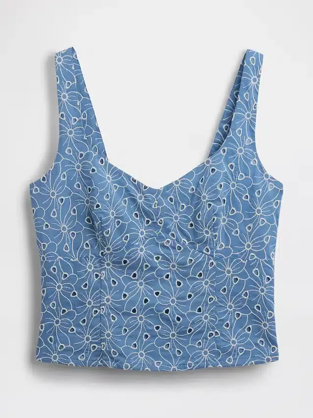 Top bustier corto con occhielli